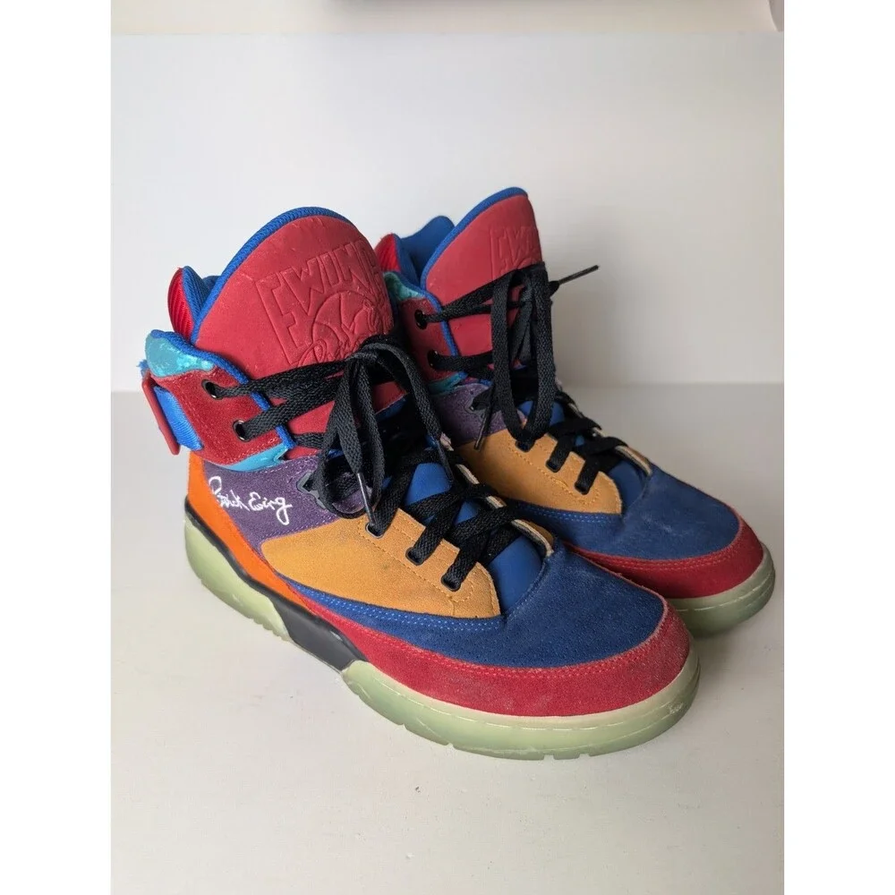 Patrick Ewing Athletics Remix Shoes 33 Hi Red Blue Gold Size 12 Limited Edition